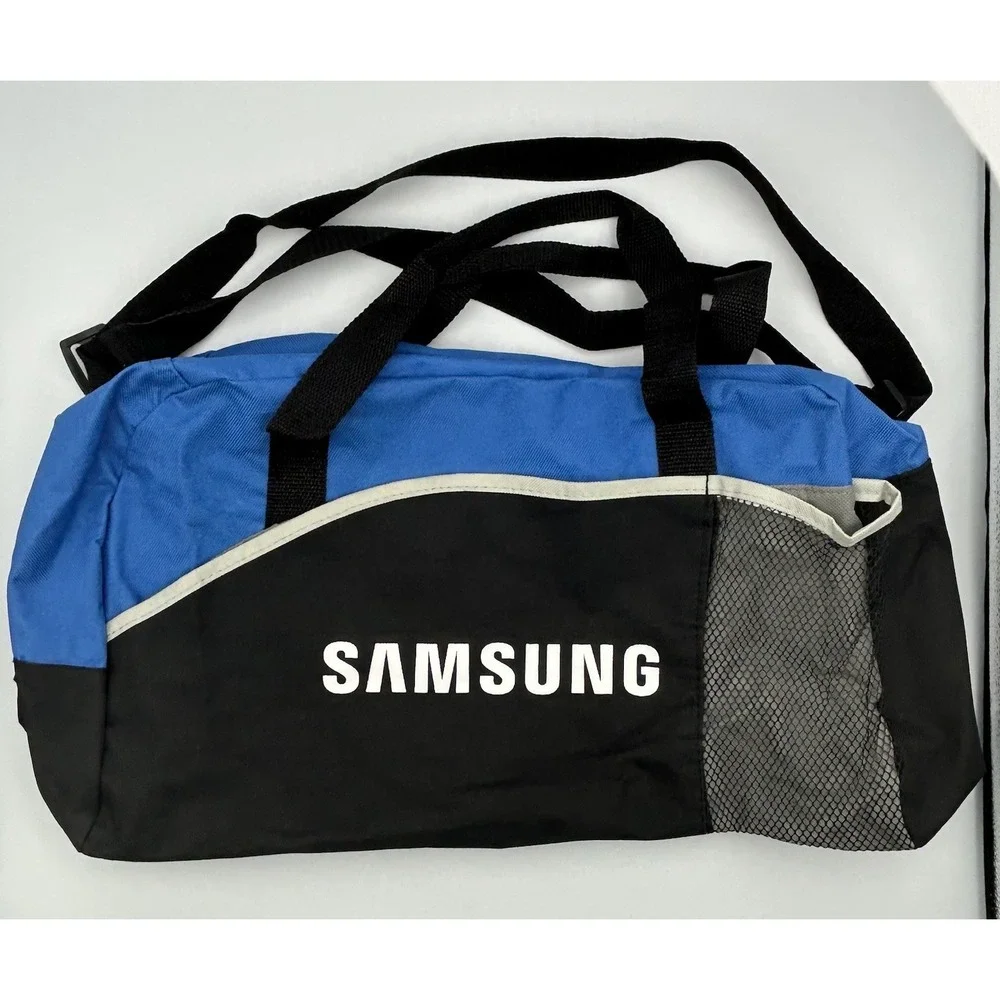 SAMSUNG Duffel Bag Gym Bag Black Blue Gray Zip 17